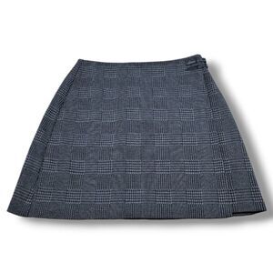 Vince Camuto Skirt Size 4 A-Line Skirt Faux Wrap Checkered Houndstooth Pattern